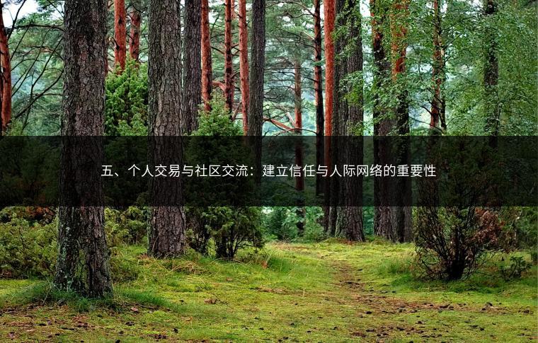 五、个人交易与社区交流：建立信任与人际网络的重要性