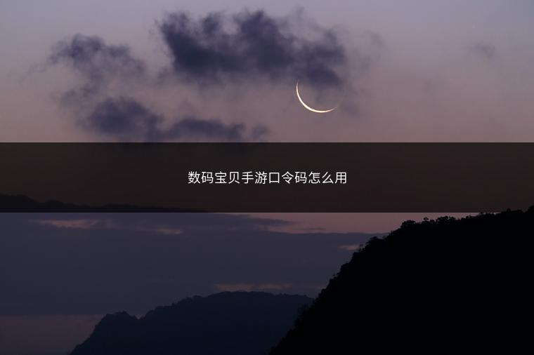 数码宝贝手游口令码怎么用