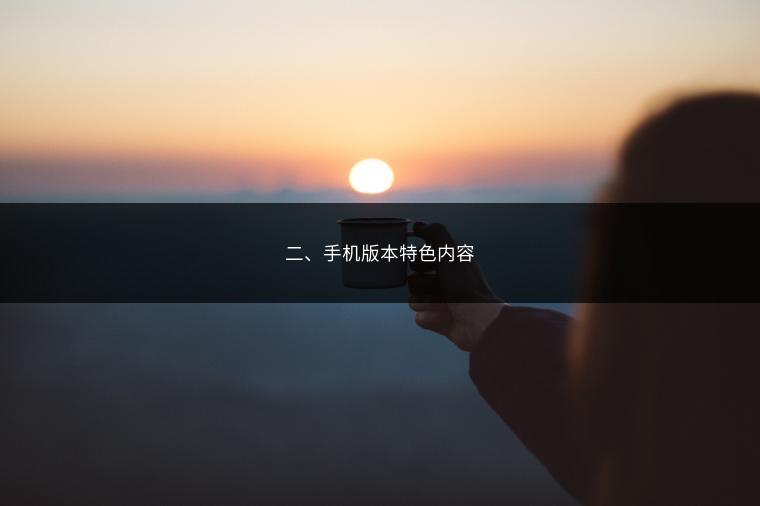 二、手机版本特色内容